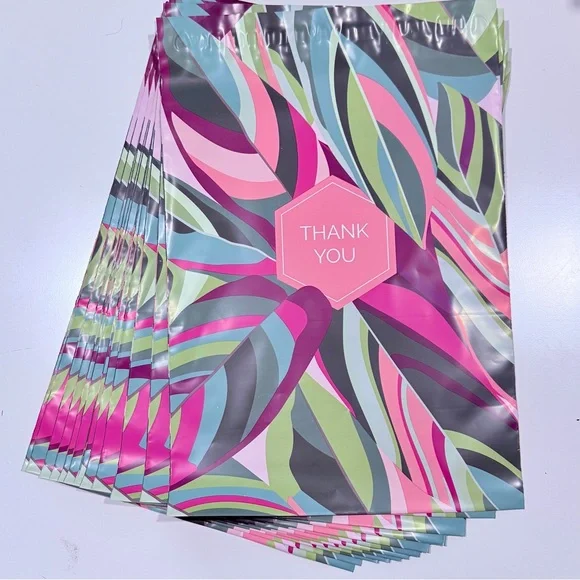 Set of 15 Tropical Leaf Thank You Poly Mailers 10 x 13 🌴 - Picture 1 of 2
